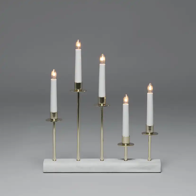 Adventsljusstake Gnosjö Konstsmide 5L Metall med Marmorfot