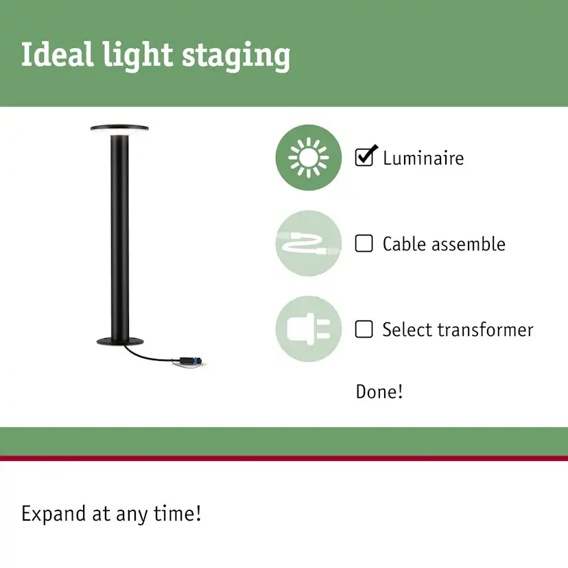 Pollare LED Paulmann Plate Plug & Shine IP44 24V Ljus: Soft White