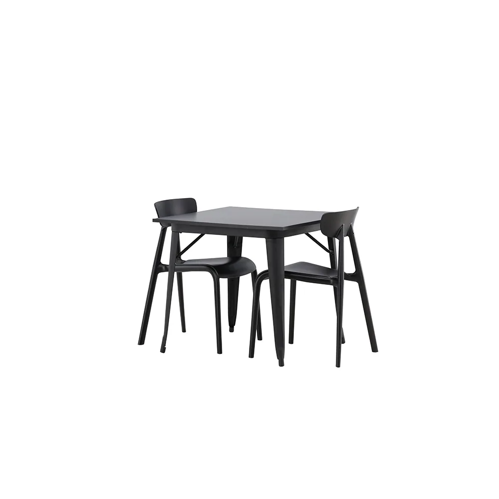 Tempe Dining Table - Black / Black MDF +Ursholmen Dining Cha Svart