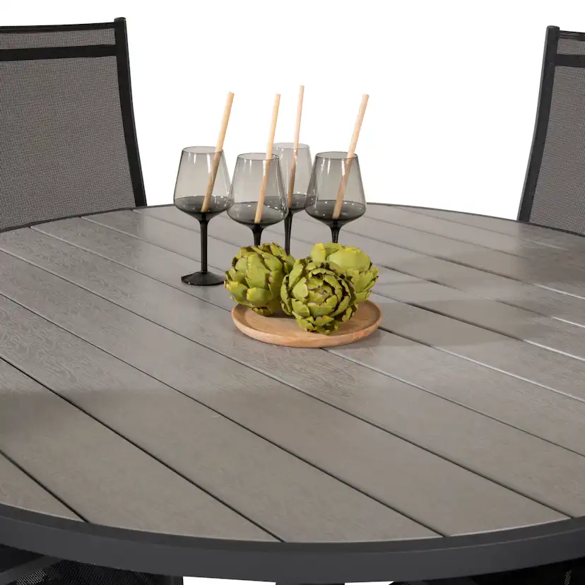Matgrupp Utomhus Venture Home Pincy Ø140 med 4 Copacabana Trädgårdsstolar