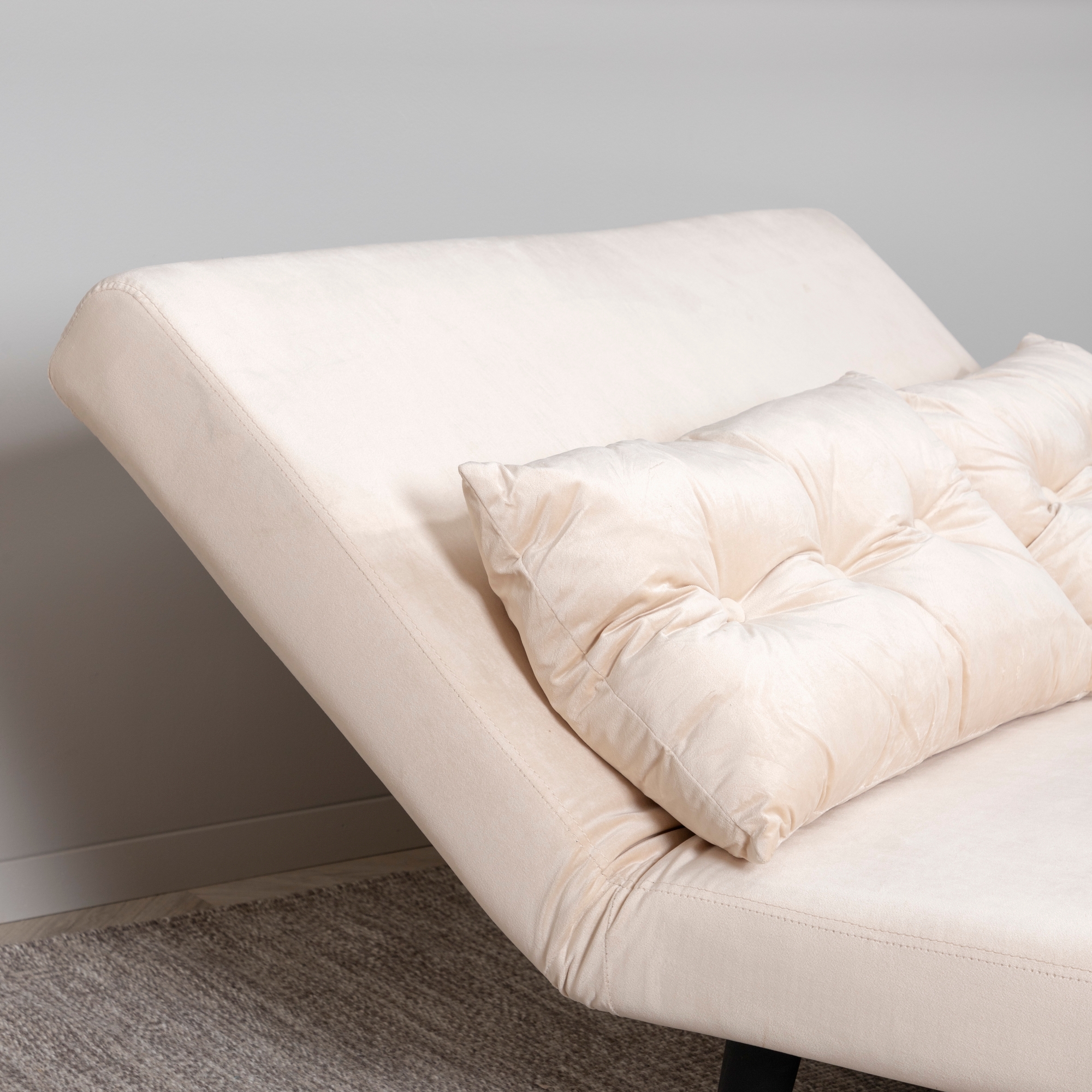Vicky Folding Bed Double - Black / Beige Velvet Beige