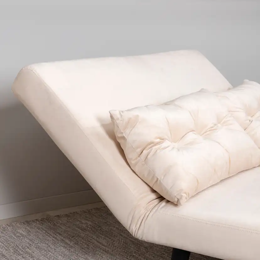 Vicky Folding Bed Double - Black / Beige Velvet Beige
