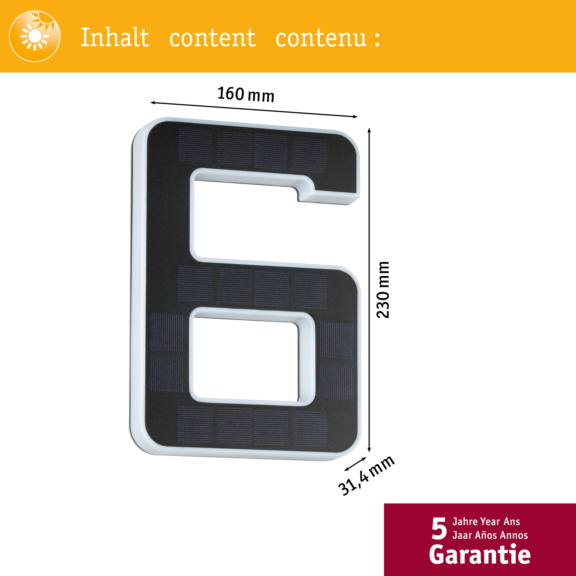 Fasadbelysning Solcell LED Paulmann Husnummer 0-9 med belysning inkl. utbytbart batteri IP44