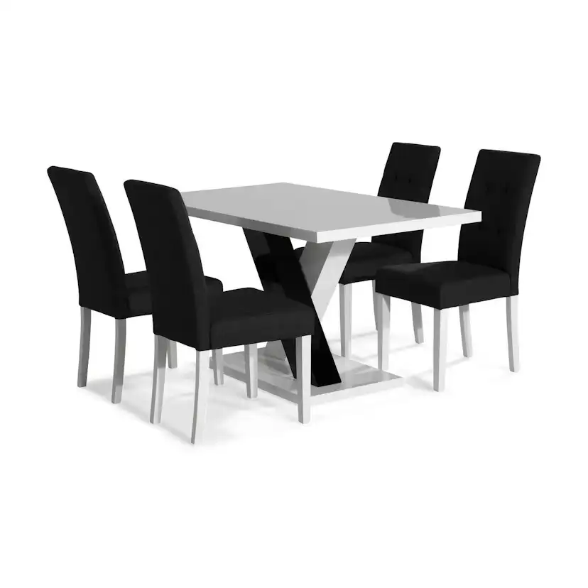 Matgrupp Scandinavian Choice Cesi Rektangulärt Matbord 140 cm med 4 Viktor Matstol
