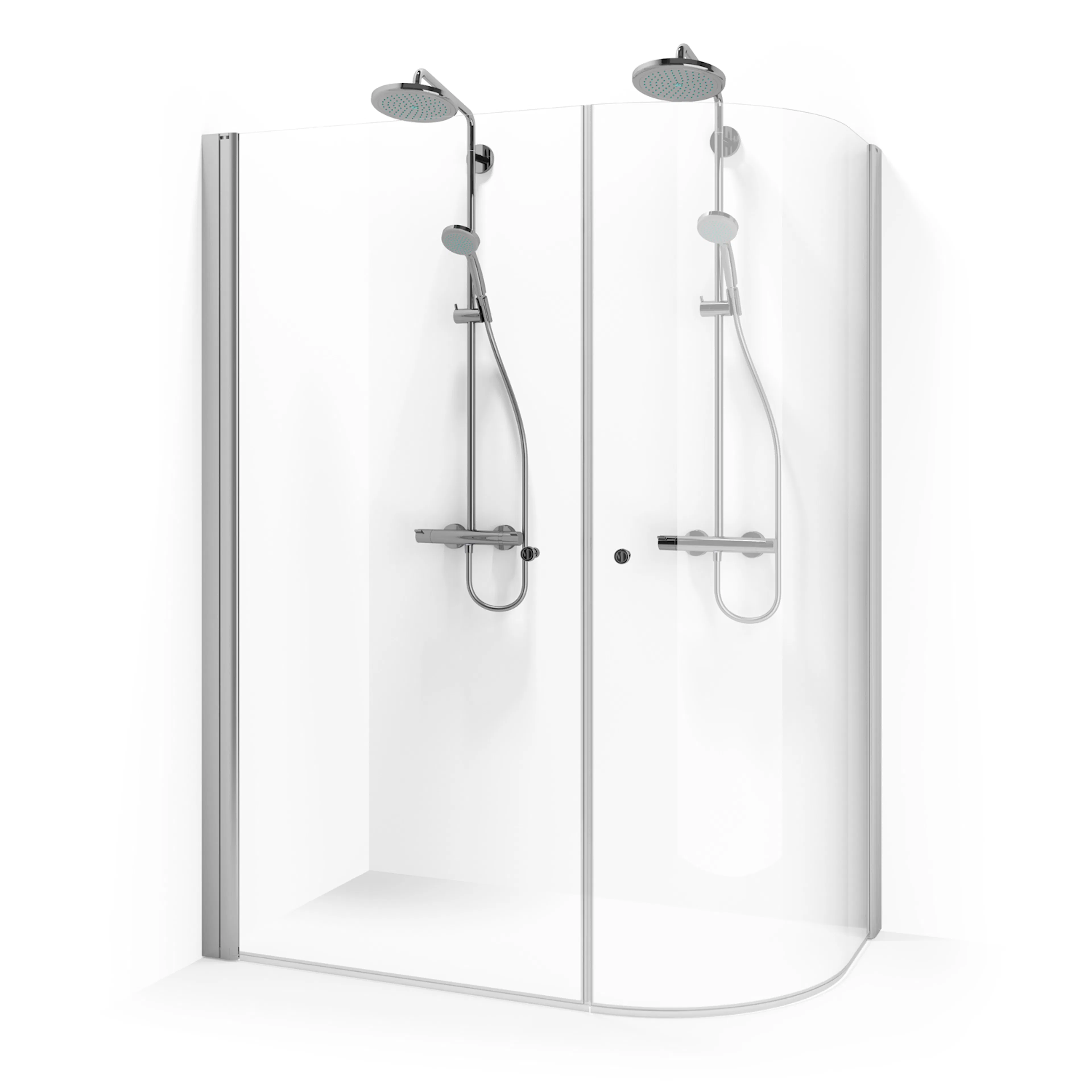 Spirit J 80x147 Bl Kl 800x1470x1970 mm, Krom, Klarglas