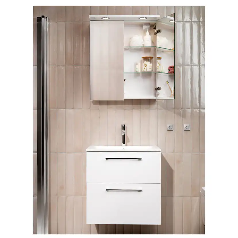 BELYSNINGSRAMP ARIELLA AQUA 2 LAMPOR VIT MATT Mattvit