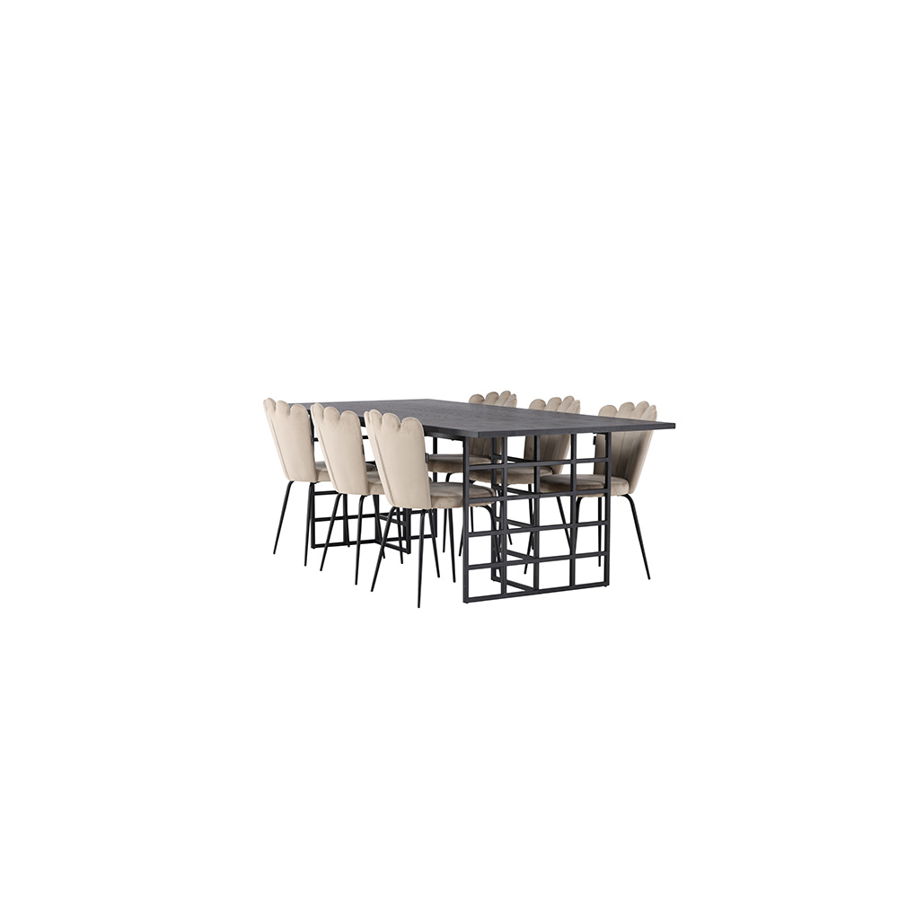 Matgrupp Venture Home Ystad med 6 st Limhamn Light stolar