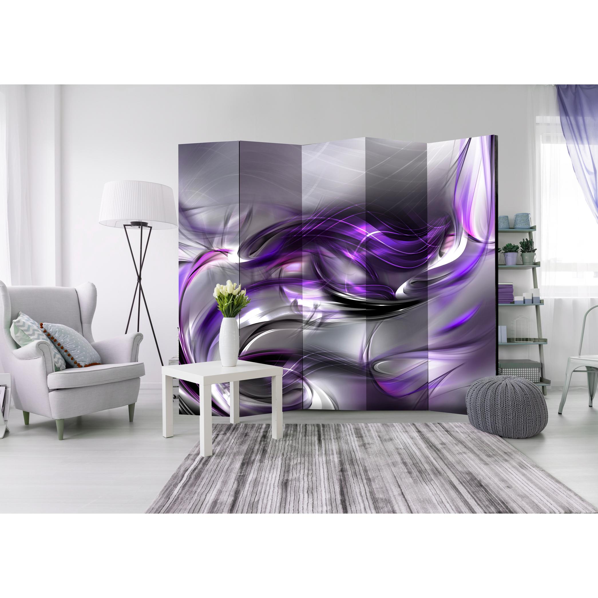 Rumsavdelare Skärmvägg Arkiio Purple Swirls II 225x172 cm