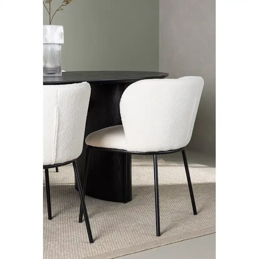 Matstol Venture Home Edina Vit Stol i Boucle 2 st