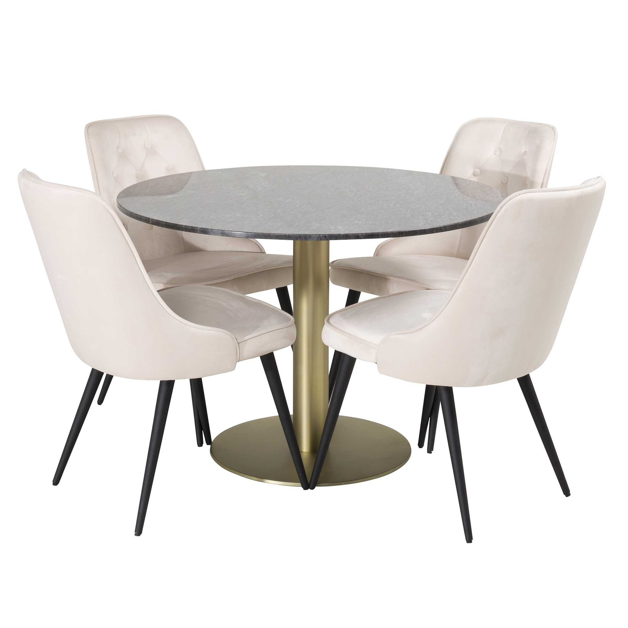 Matgrupp Venture Home Estelle med 4 Vera Stolar Sammet