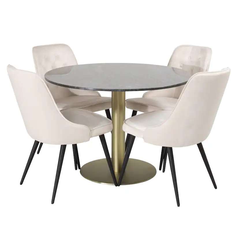 Matgrupp Venture Home Estelle med 4 Vera Stolar Sammet