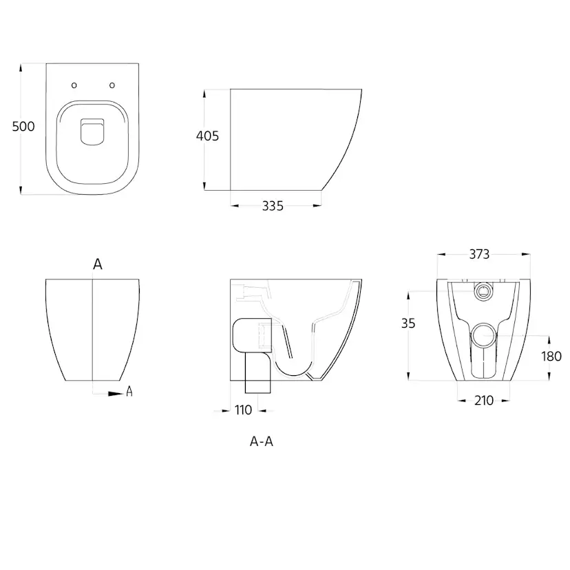 Golvstående Toalett Miller Badrum Rimless BTW Elegans Porslin