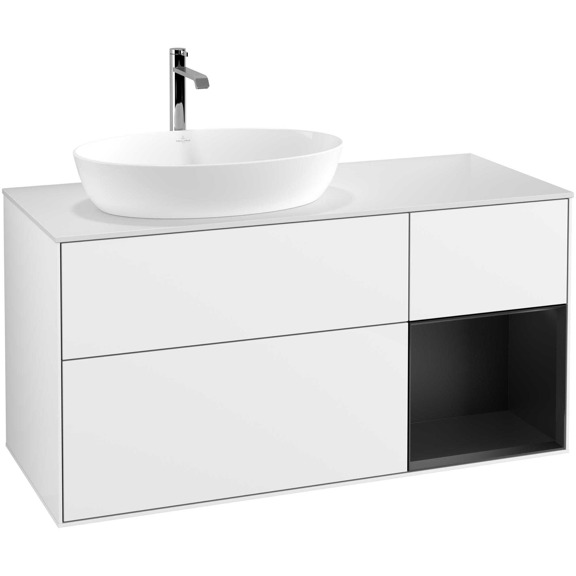 Tvättställsskåp Villeroy & Boch Finion med 3 Lådor Hylla och Bänkskiva för Ocentrerat Tvättställ från Artis & Collaro
