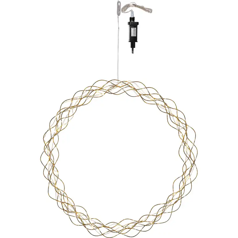 Hängande Dekoration Star Trading Curly Krans med LED 45cm