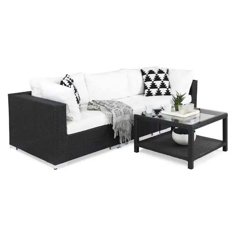 Loungegrupp Comfort Garden Bahamas 3-sits med Utebord 75x75 Utomhus