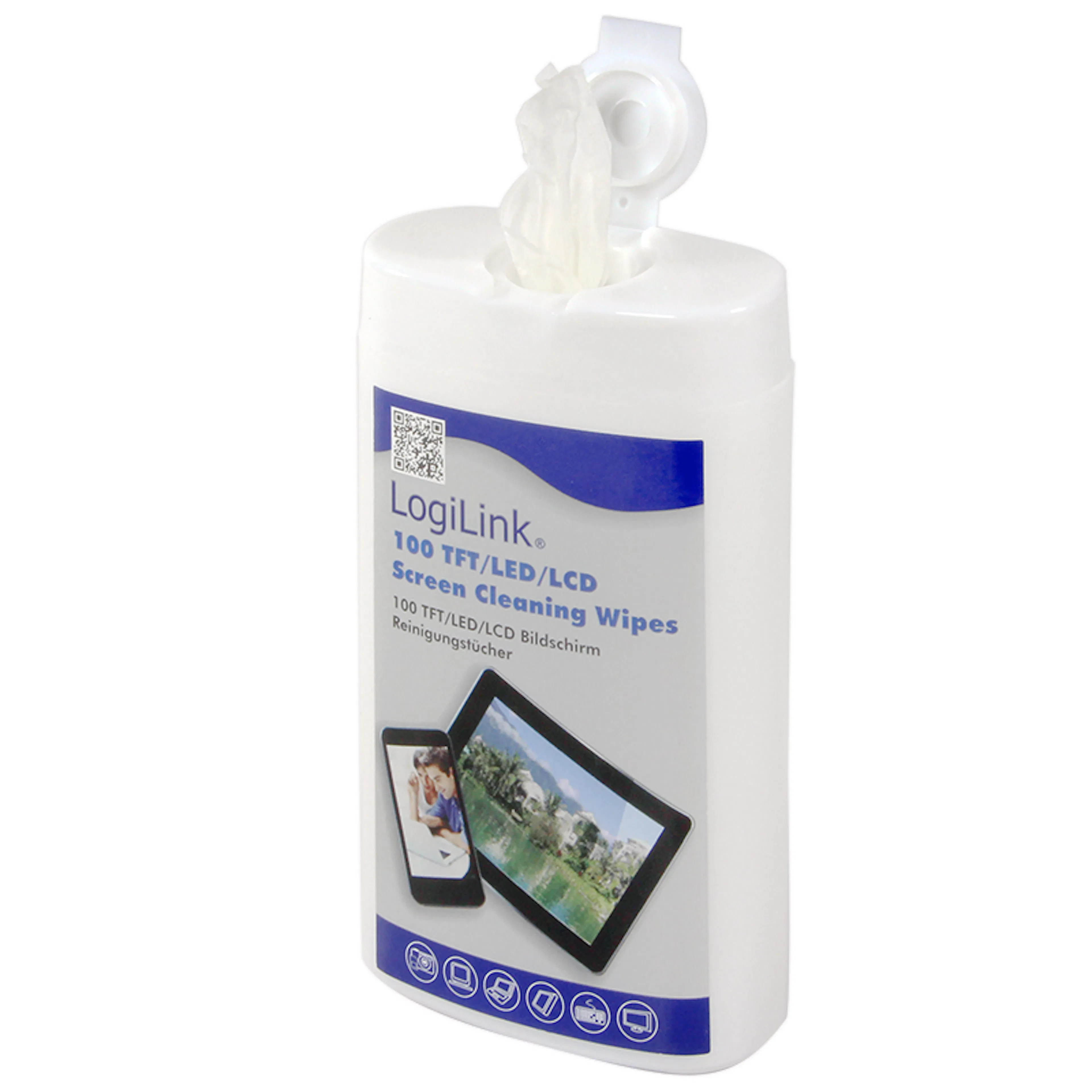 Våtservetter LogiLink LCD/LED 100-p S