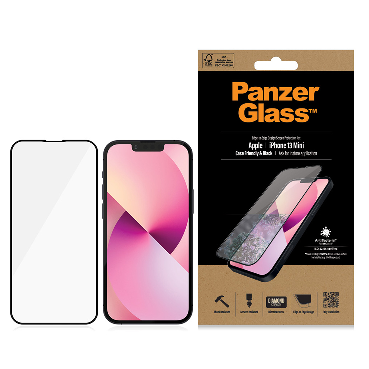 Skärmskydd PanzerGlass Apple iPhone 13 mini Case Friendly AB