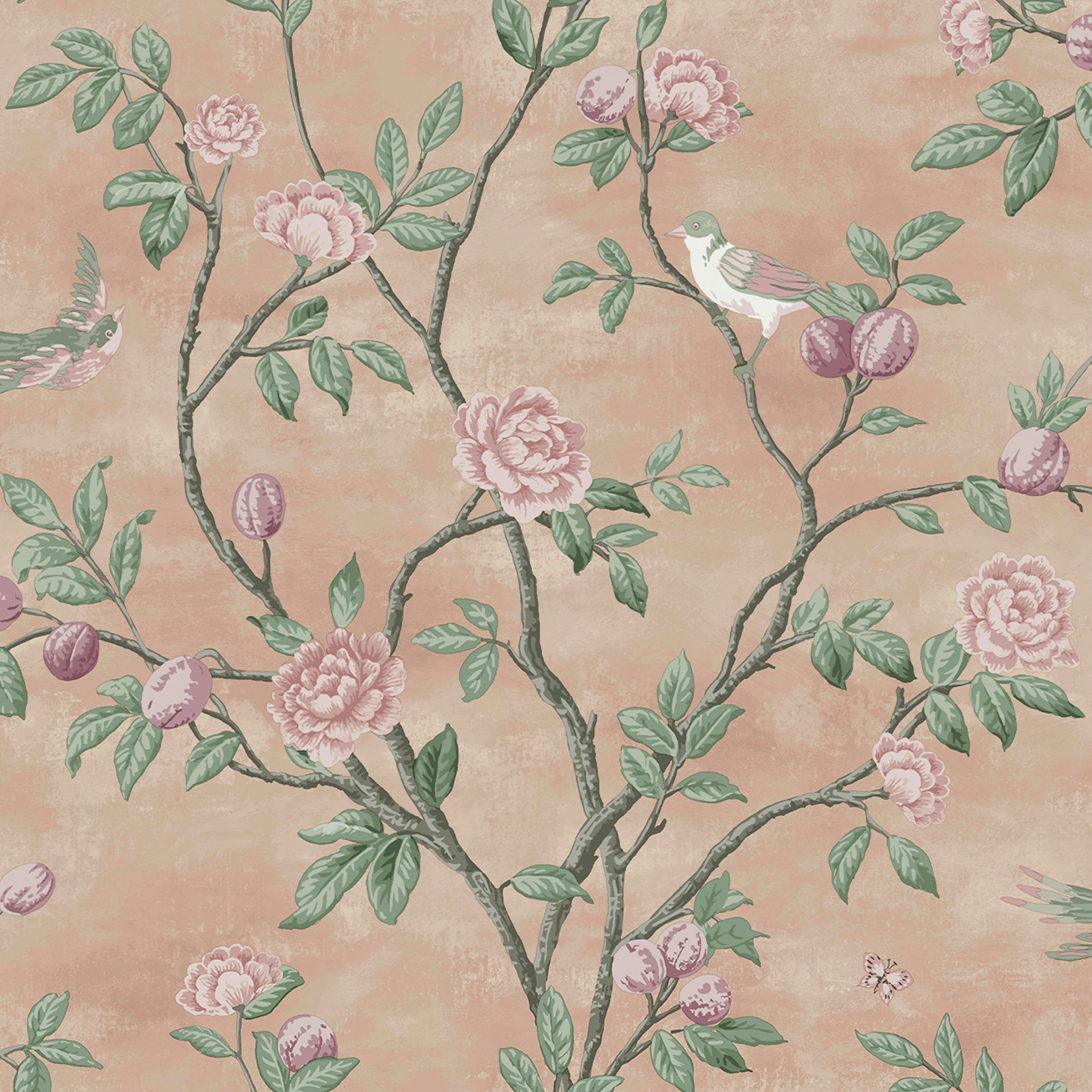 Tapet Laura Ashley Eglantine Blush EasyUp, Mönstrad Flerfärgad