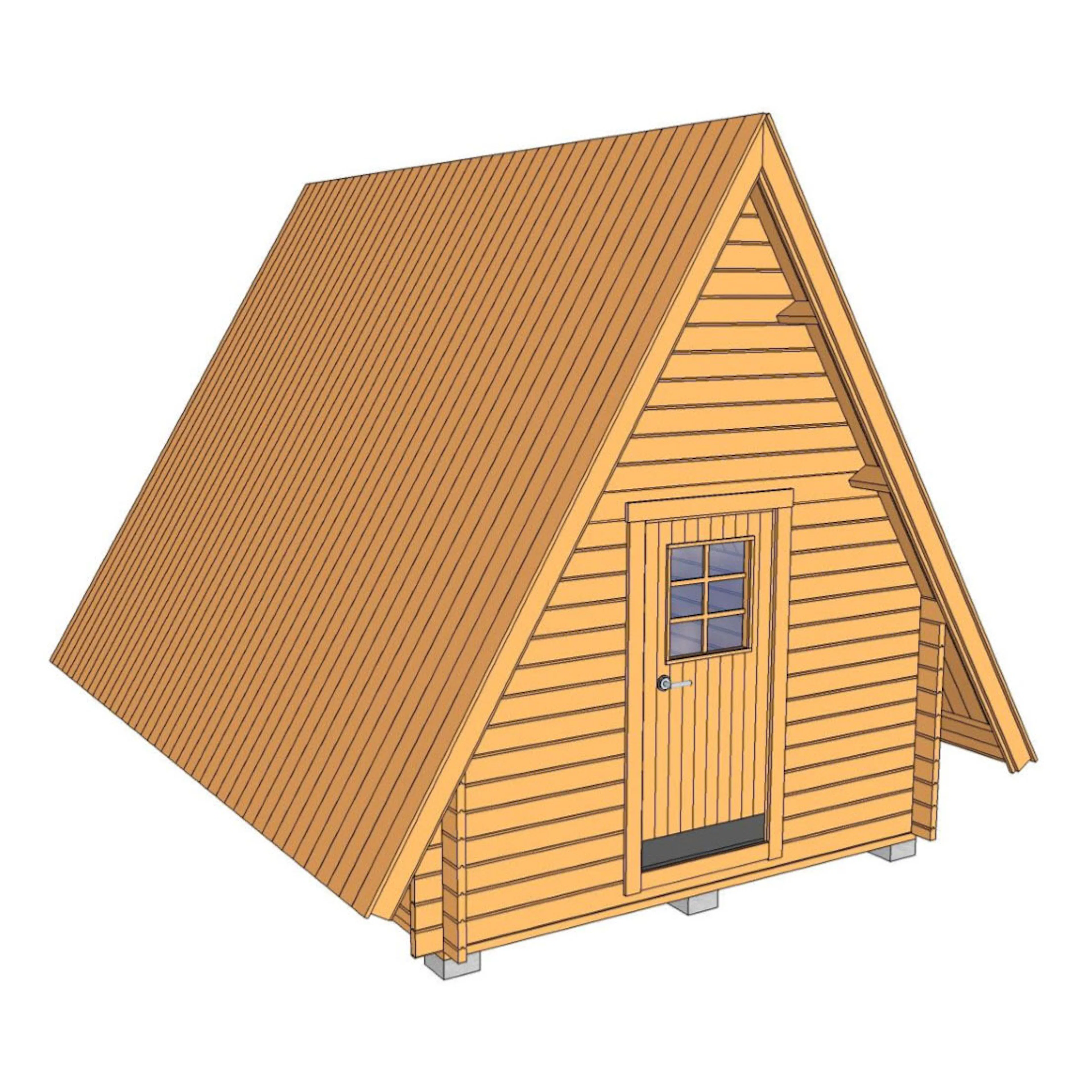 Friggebod Baseco Tjakke 15 m² Stuga Byggsats med Loft & Sadeltak