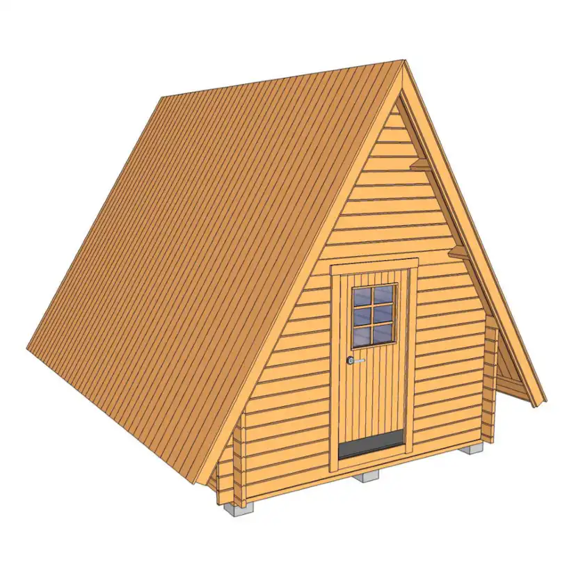 Friggebod Baseco Tjakke 15 m² Stuga Byggsats med Loft & Sadeltak