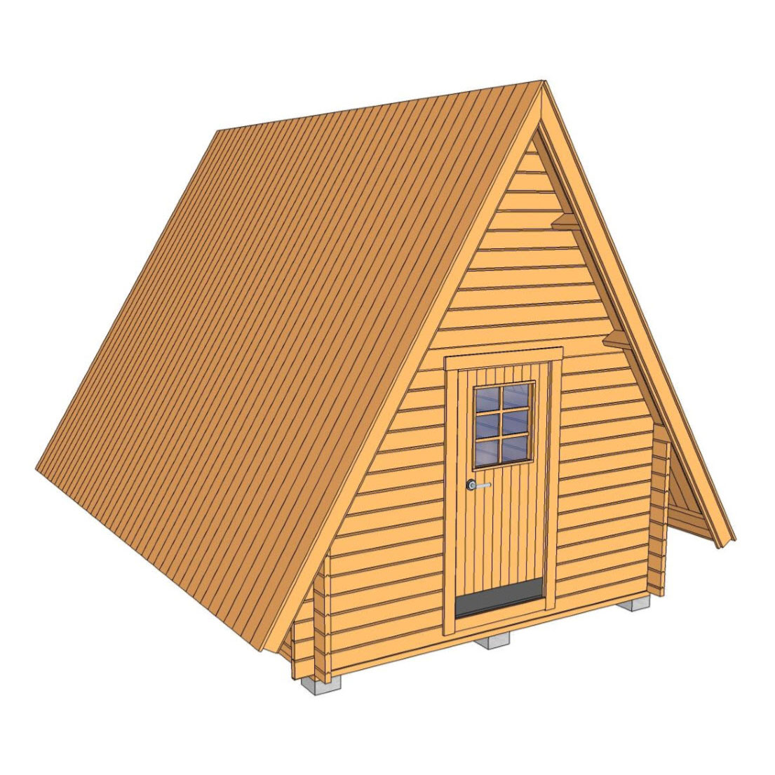 Friggebod Baseco Tjakke 15 m² Stuga Byggsats med Loft & Sadeltak