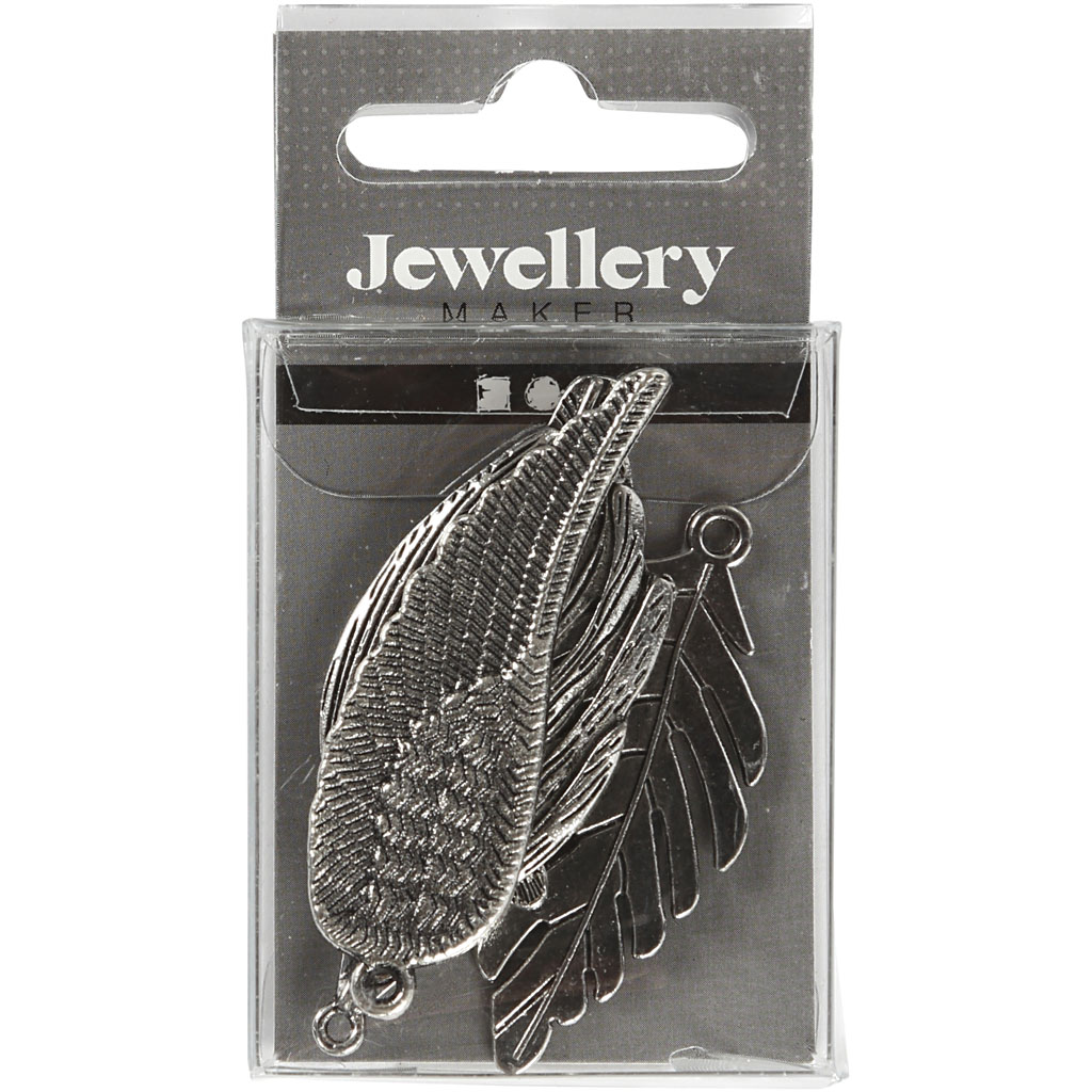 Berlocker Creativ Company Fjädrar Hål 12-20 mm 4-pack