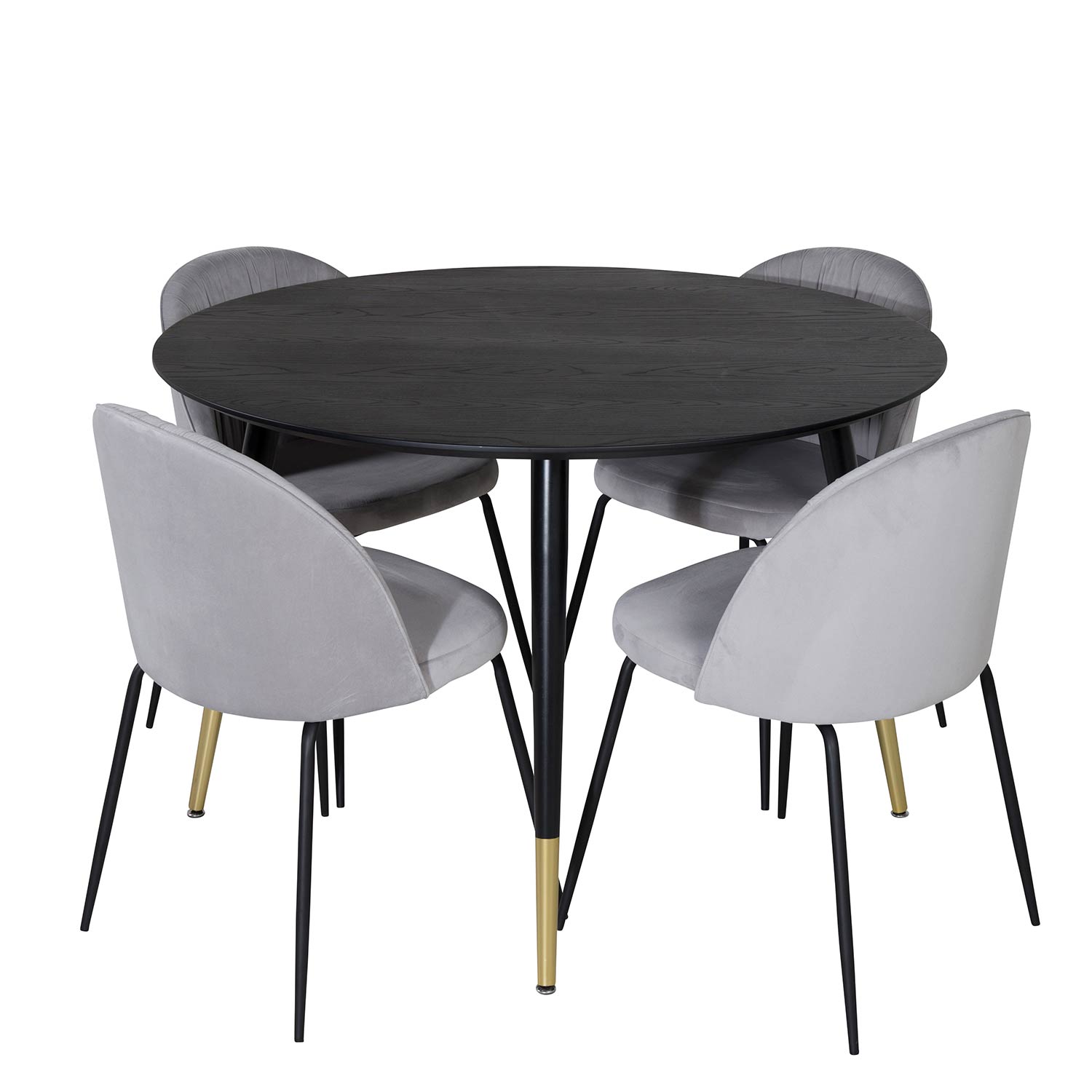 Matgrupp Venture Home Dipp Ø115 cm med 4 Wrinkles Stolar