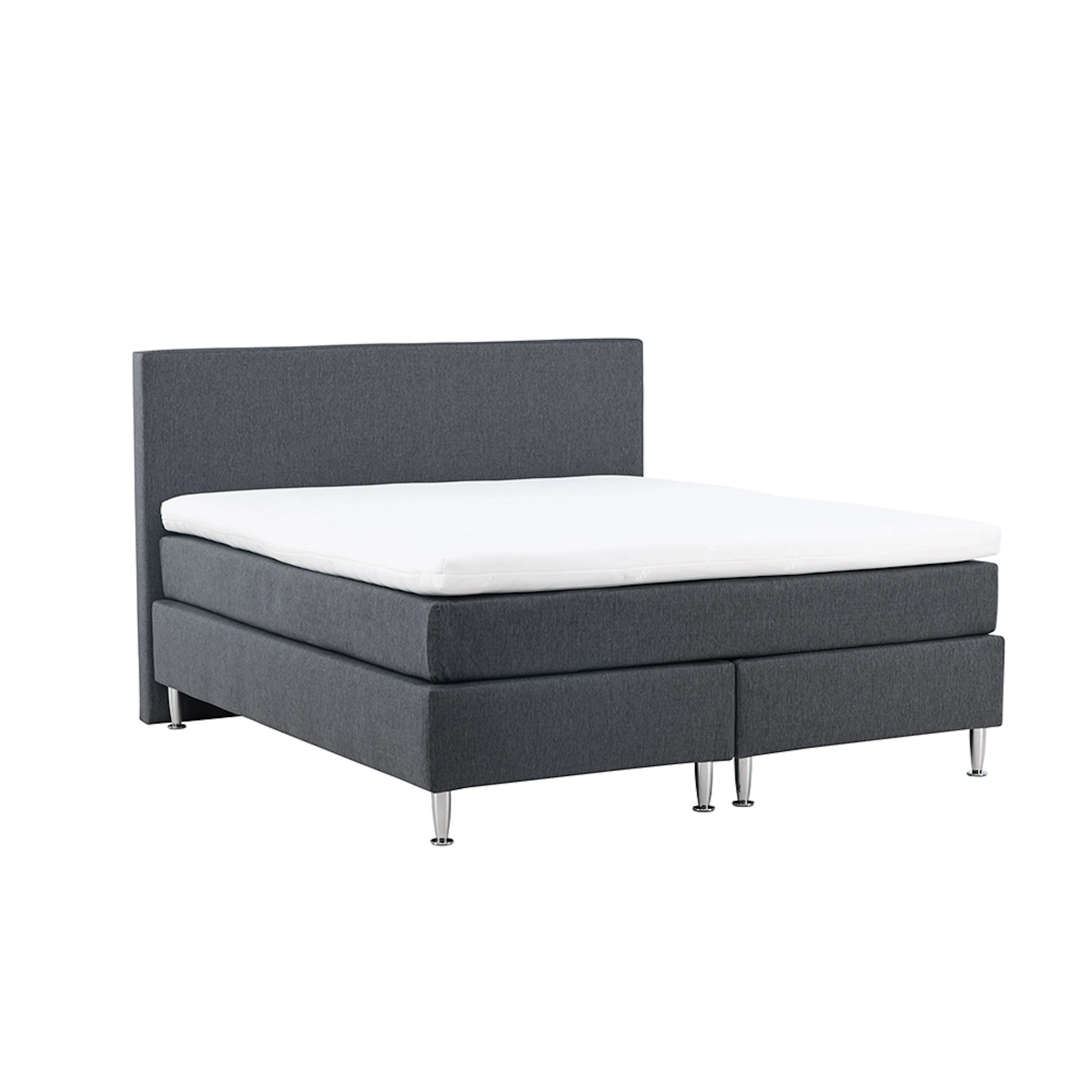 Toledo Bed 180*200 - Matte Silver / Dark grey Fabric Lino 12 Mörkgrå