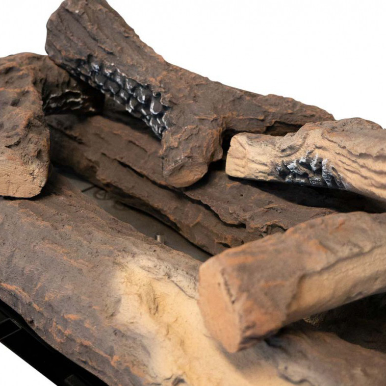 Keramisk Ved Cach Fires med Vedställ