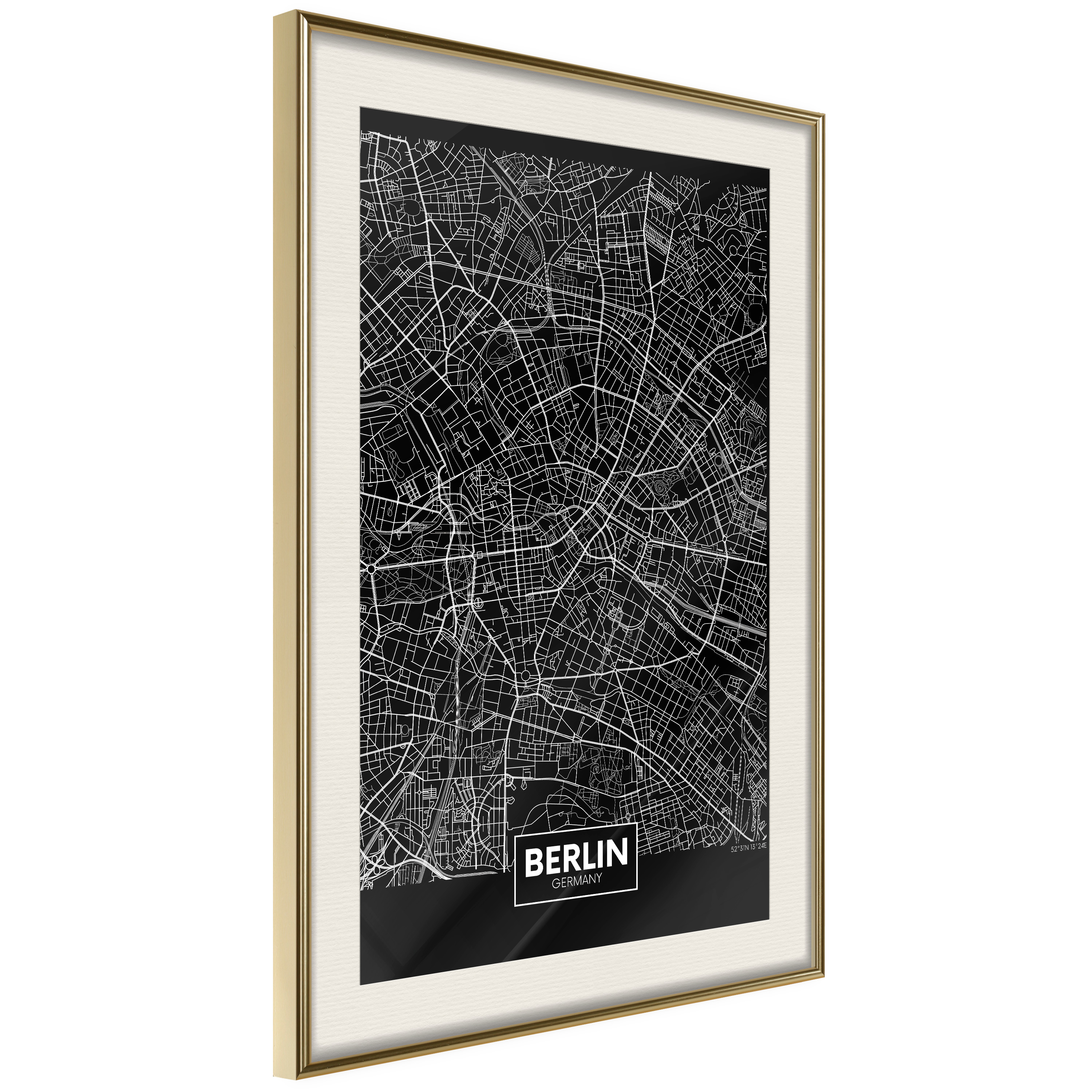 Poster Artgeist Affisch Dark Map of Berlin