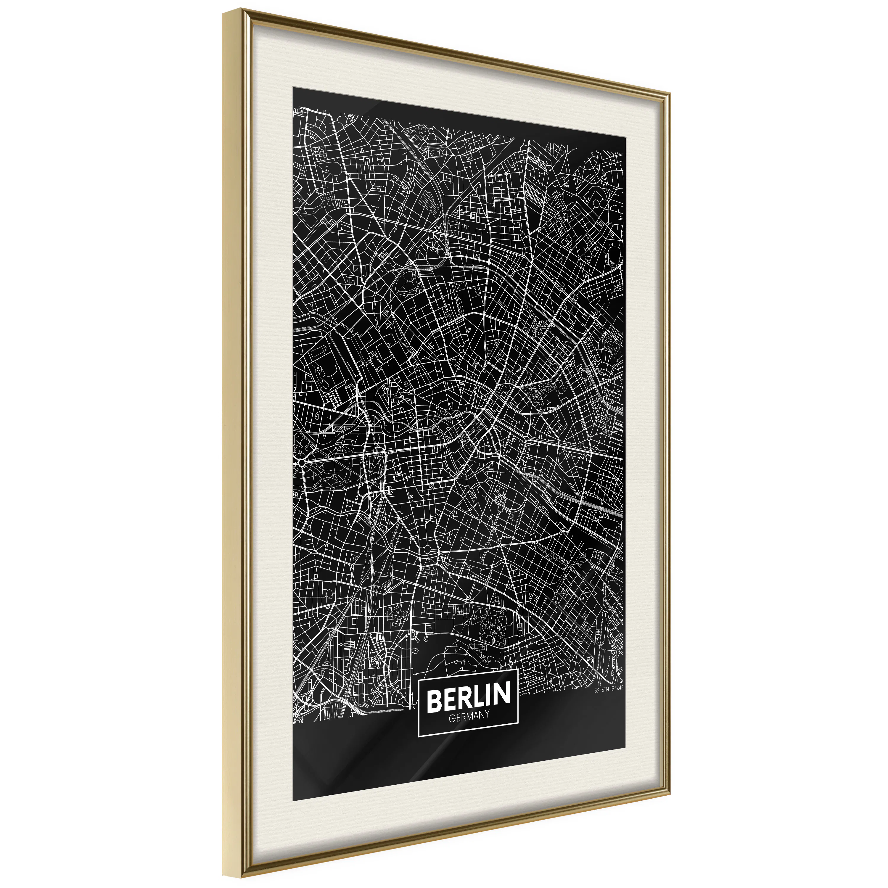 Poster Artgeist Affisch Dark Map of Berlin