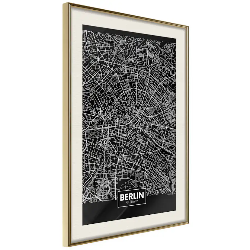 Poster Artgeist Affisch Dark Map of Berlin