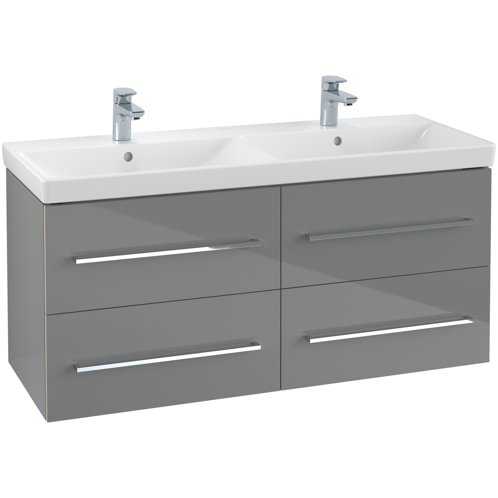 Tvättställ villeroy & Boch Avento 4A23CKR1 Vit Alpin CeramicPlus, Med Bräddavlopp, för Två Trehålsblandare