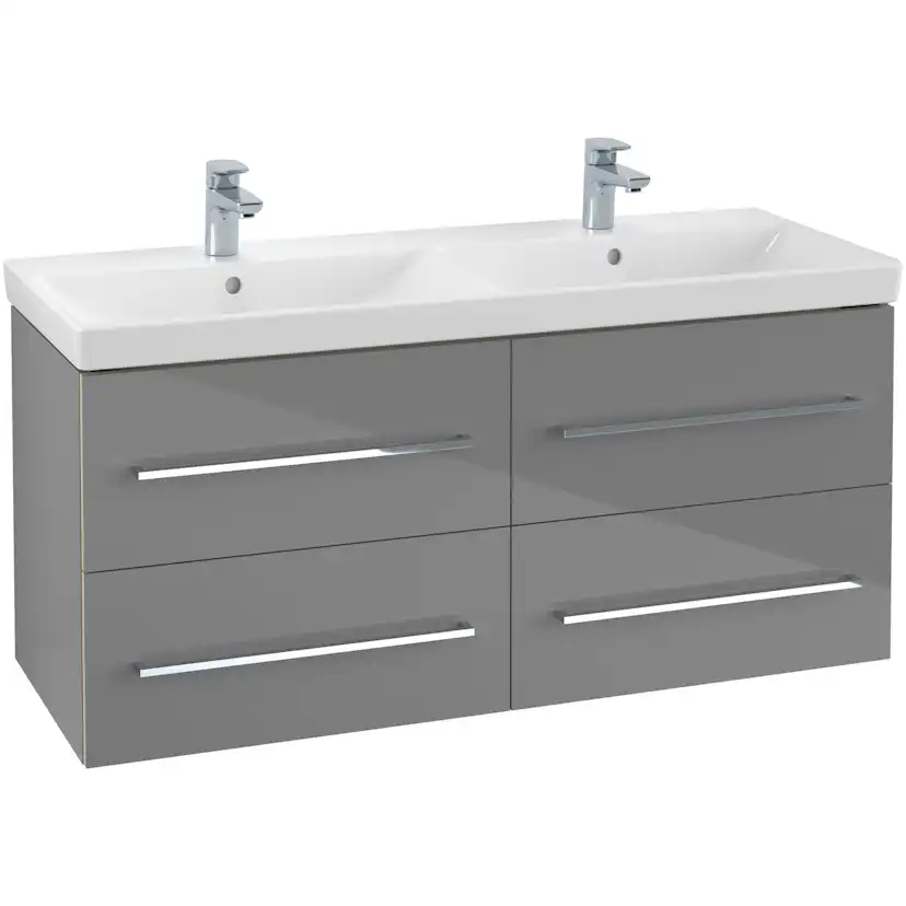 Tvättställ villeroy & Boch Avento 4A23CKR1 Vit Alpin CeramicPlus, Med Bräddavlopp, för Två Trehålsblandare