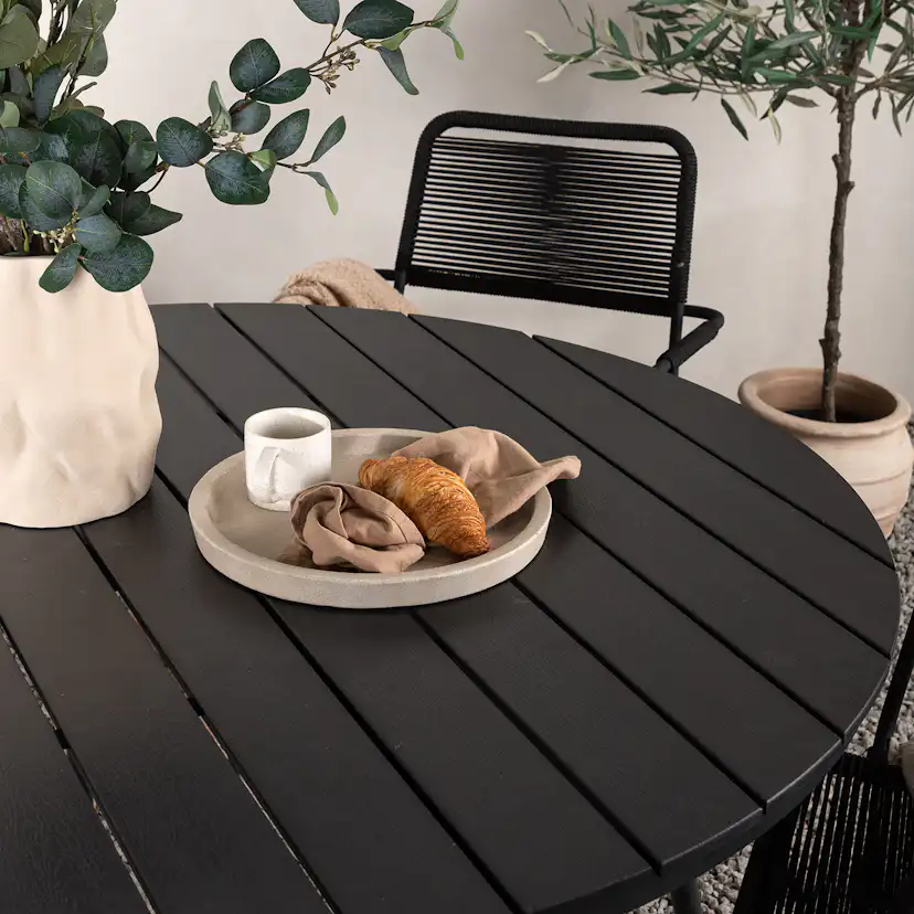 Matgrupp Venture Home Break Ø120 med 4 Lindos Karmstolar