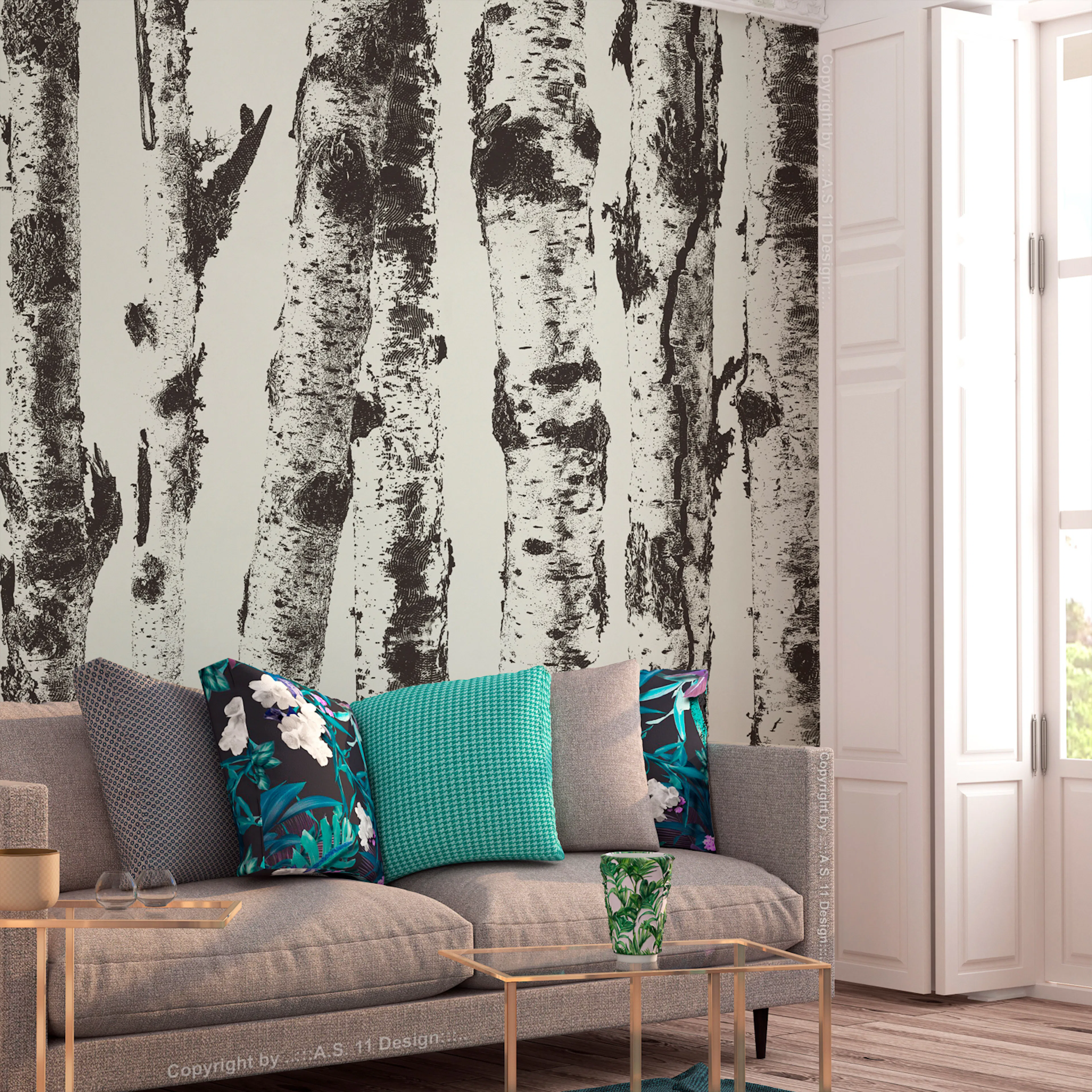 Fototapet - Stately Birches - First Variant 450x315 450x315 cm