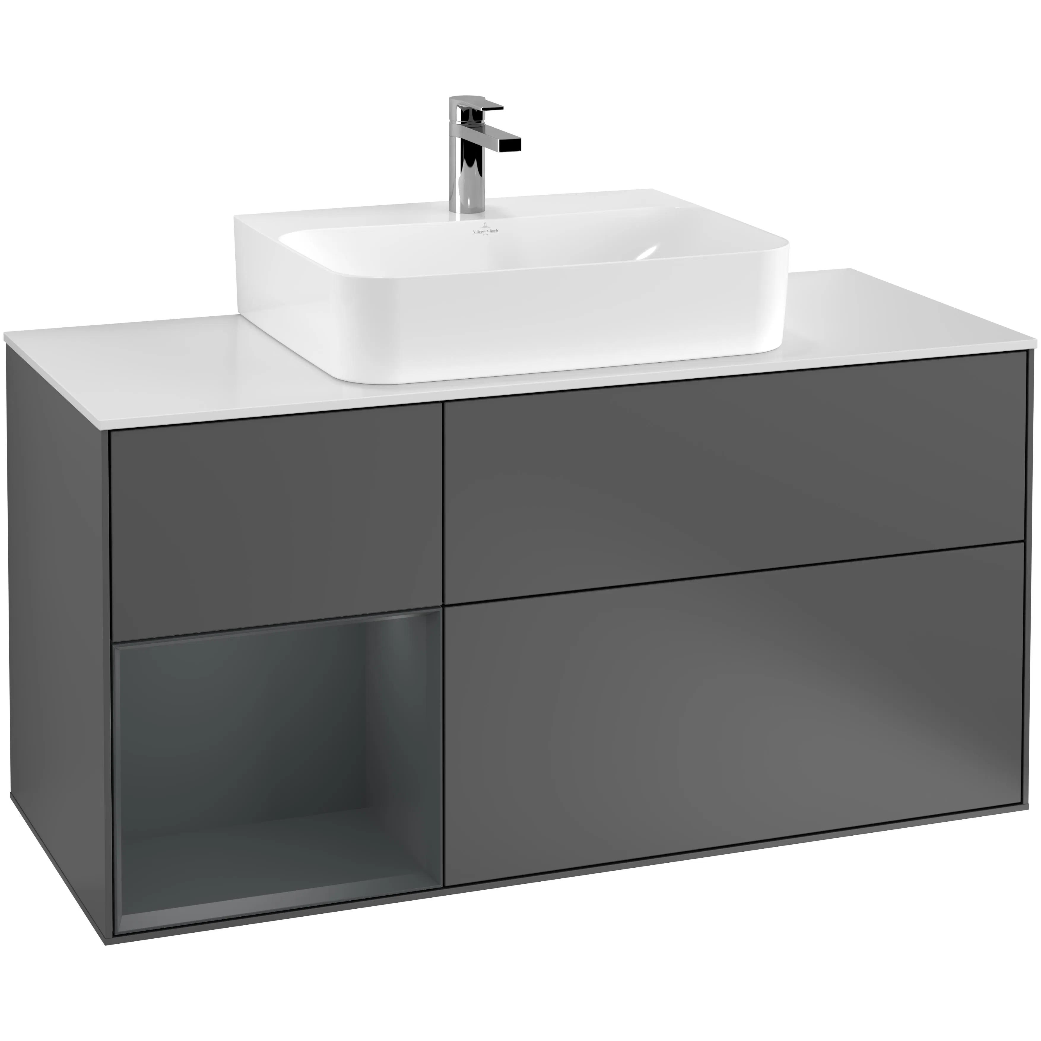 Tvättställsskåp Villeroy & Boch Finion med 3 Lådor Hylla och Bänkskiva för Centrerat Tvättställ