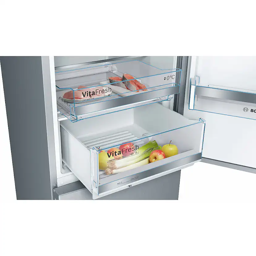 Fristående Kyl & Frys Bosch Serie 6 KGE398IBP Rostfri med Två Kylsystem För Optimal Nedkylning
