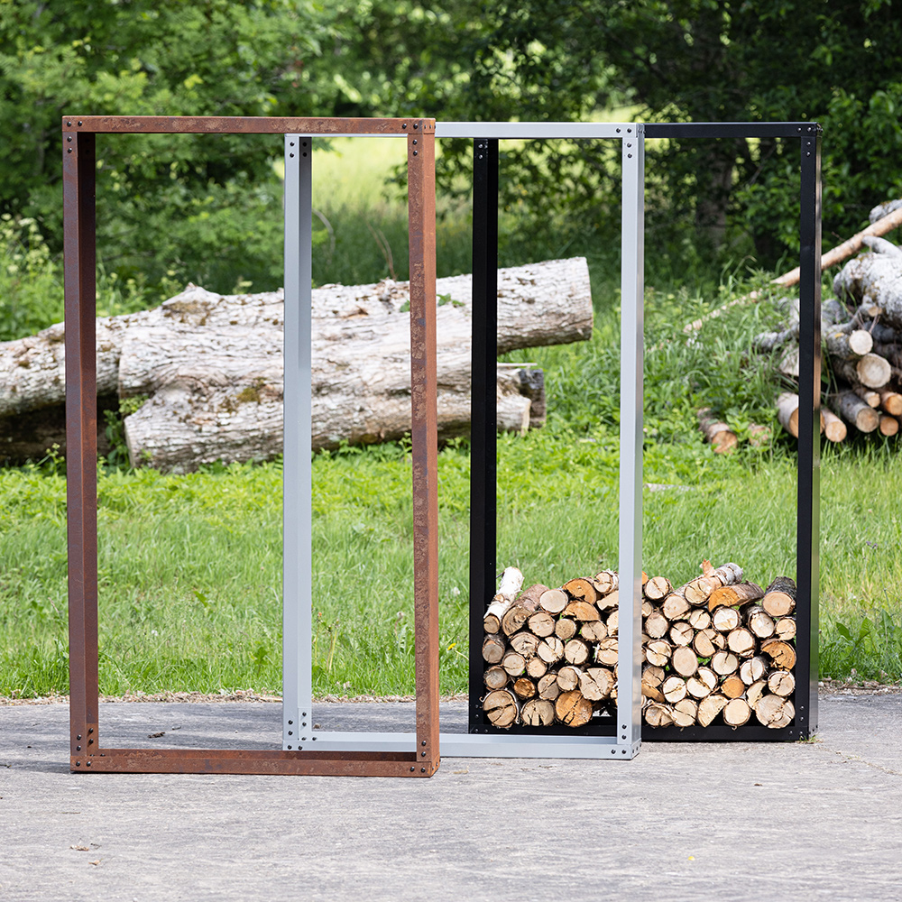 Mombasa Firewood Storage Steel - Rusty Orange Rostig