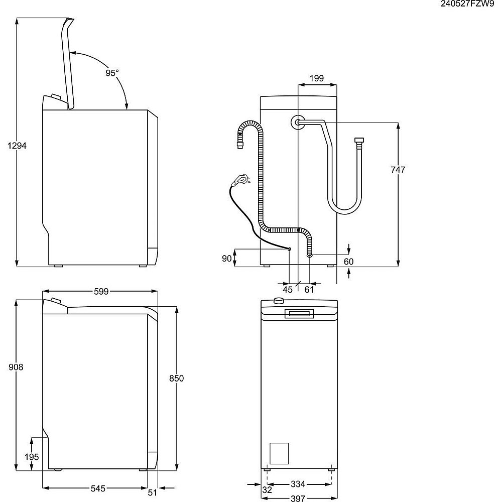 Toppmatad Tvättmaskin Electrolux EW6T462O4O SensiCare Vit