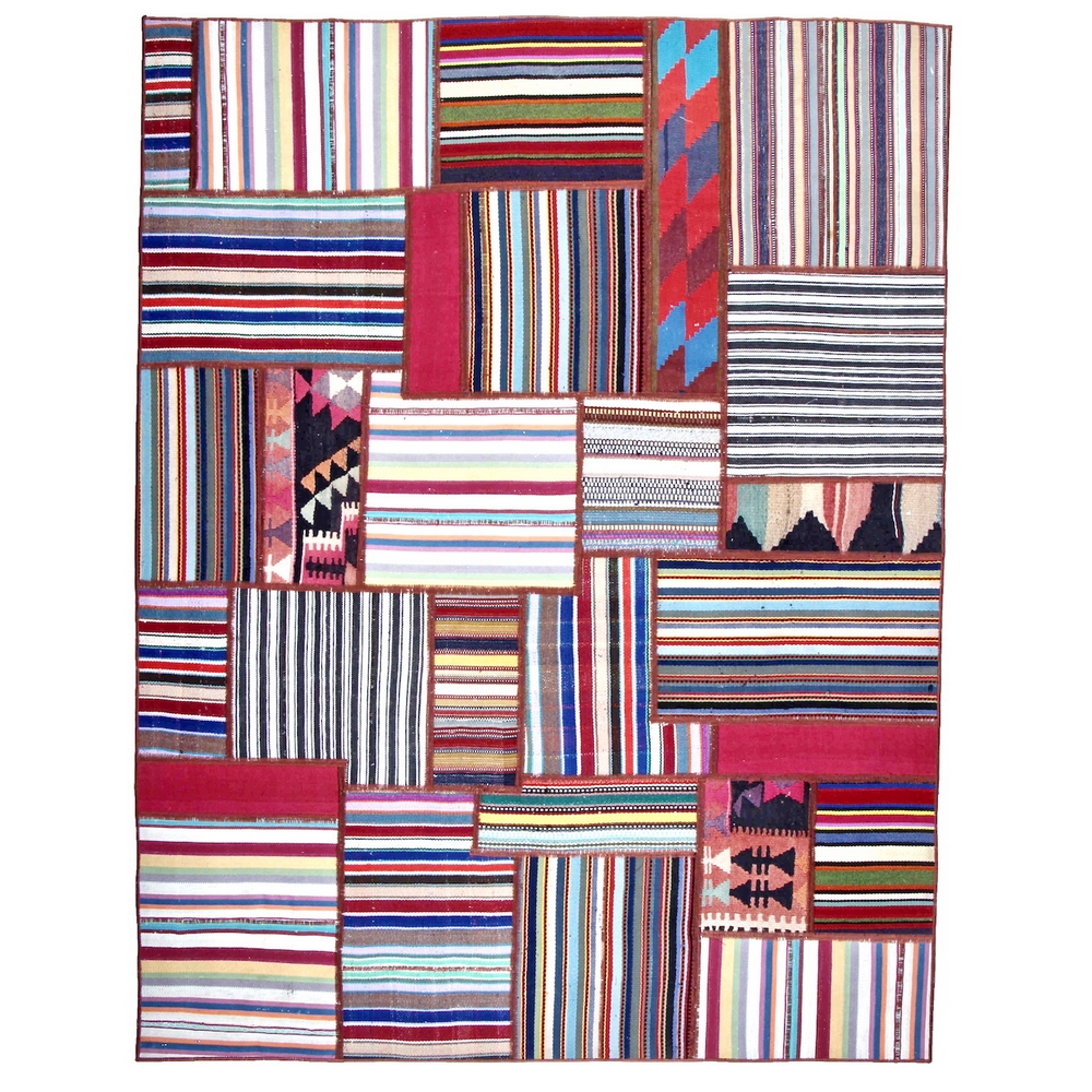 Persisk Patchworkmatta Arkiio Kelim Flerfärgad 157x205