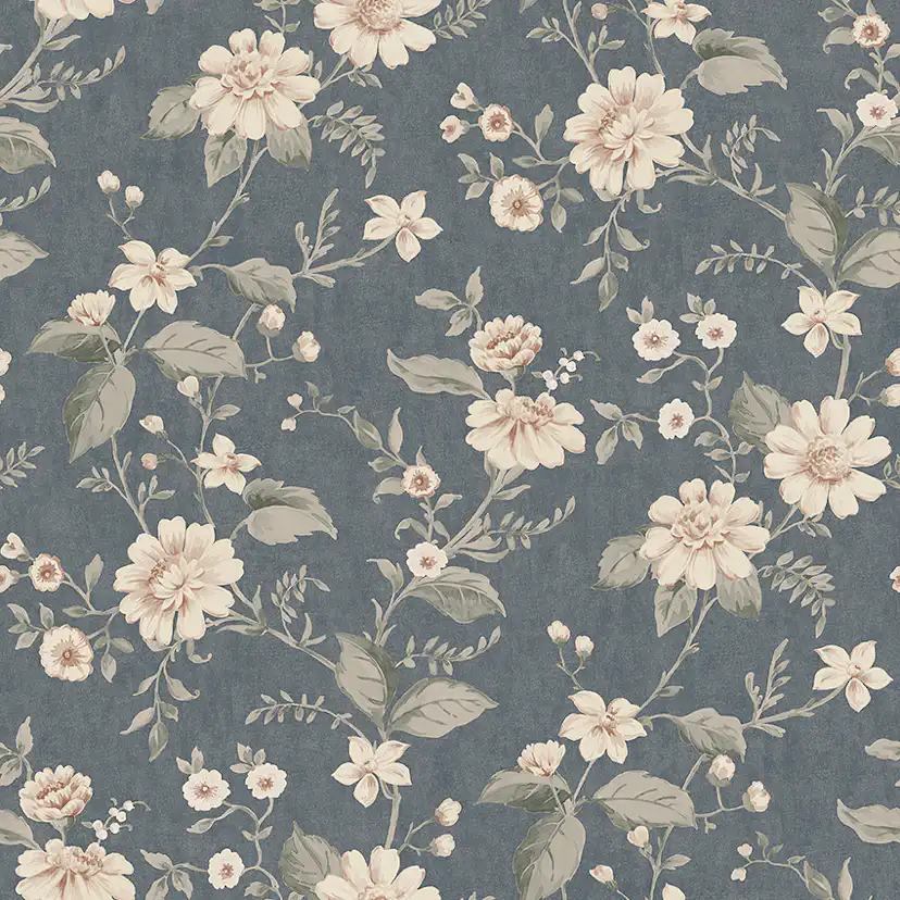 Tapet Boråstapeter Lauras Cottage 3573 Non Woven, Mönstrad Blå