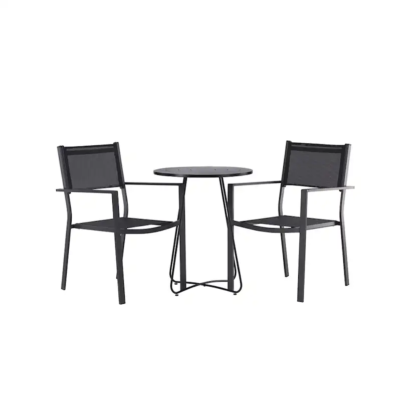 Bacong Cafetable Stål - Black / Round ø60** +Copacabana Stac Svart