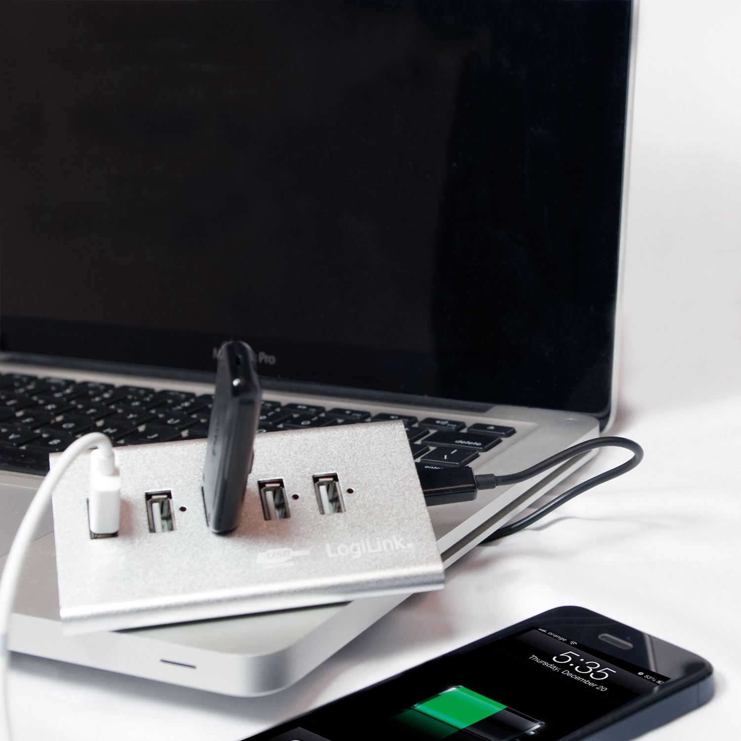 USB 2.0-hub LogiLink 4+1 fast charge