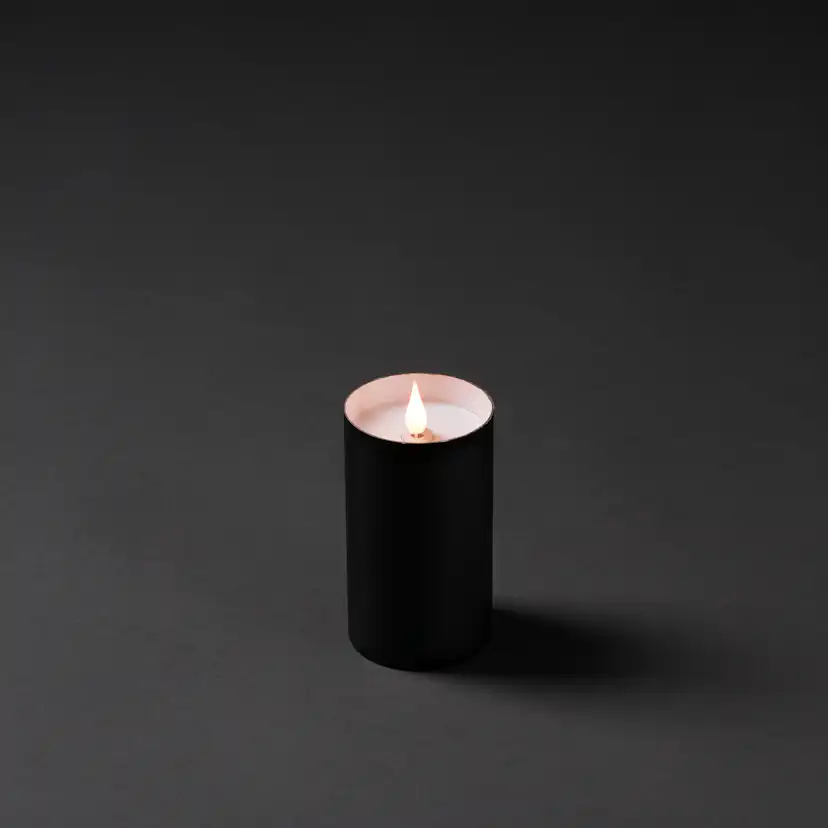 Vaxljus LED i svart papprör Svart