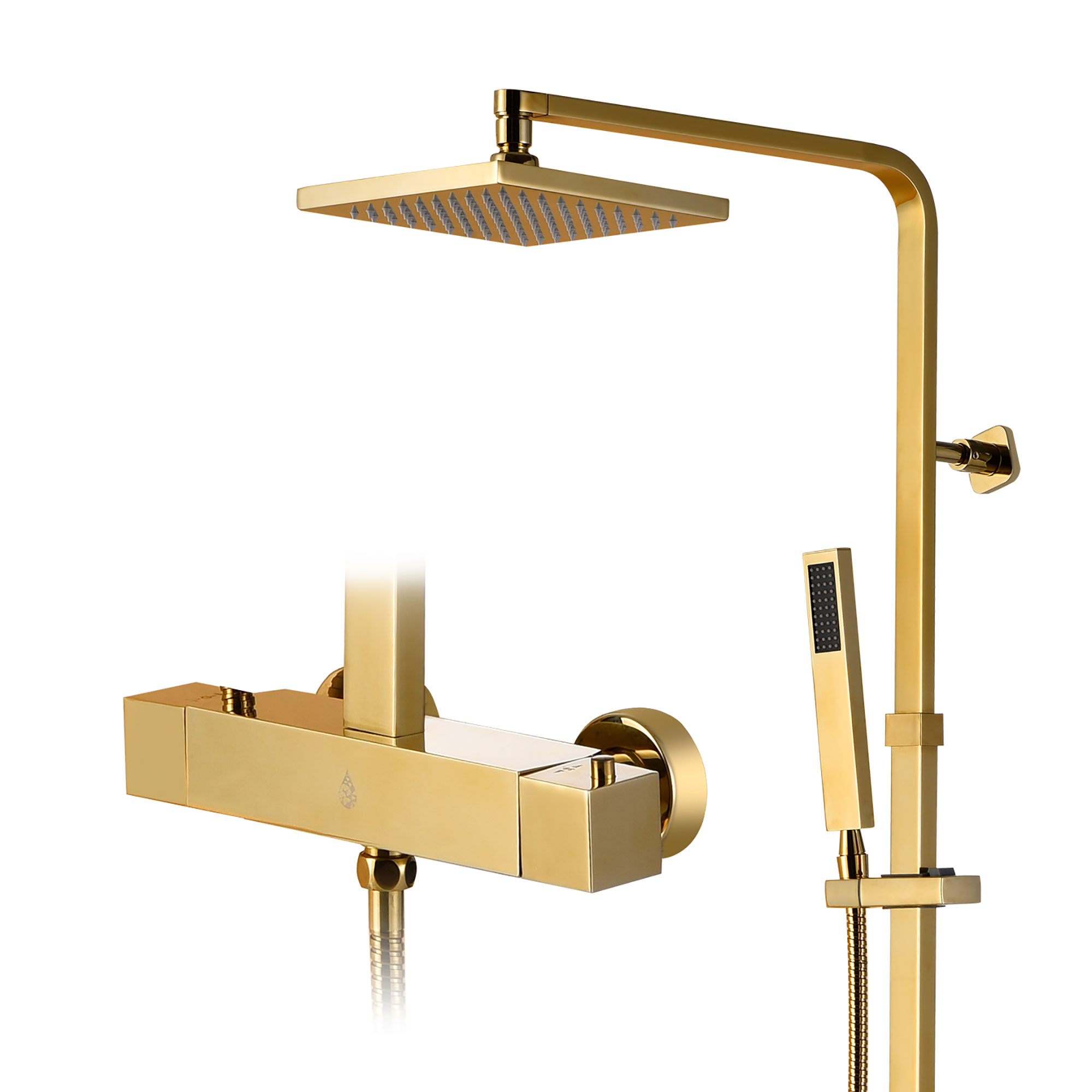 Takduschset Bathlife Flöda Guld Mässing
