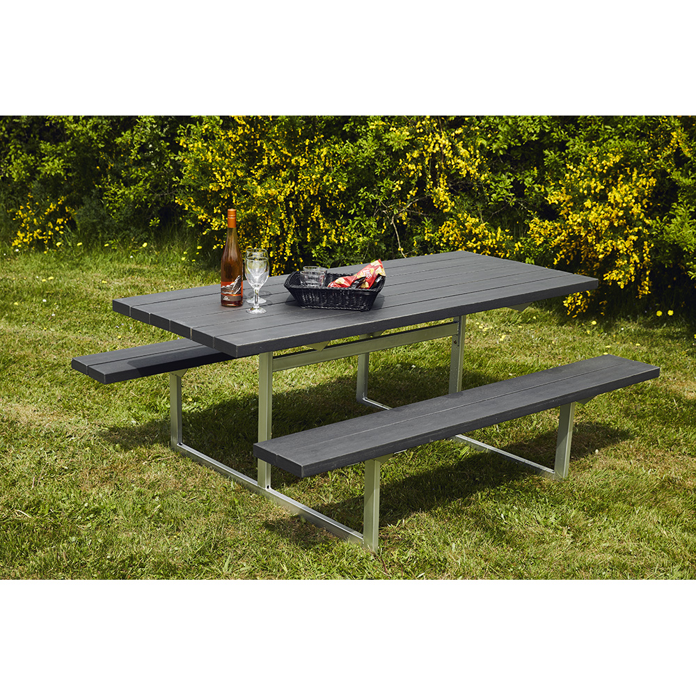 Picknickbord Hortus Nonwood Antracit Galvaniserad Ram Hel