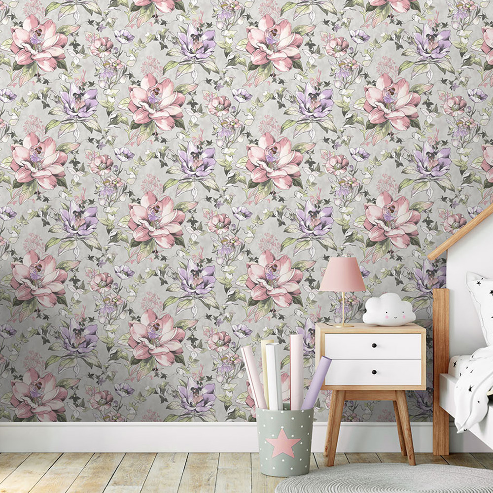 Tapet Holden Dream Catcher Floral Fairies Grey 13212