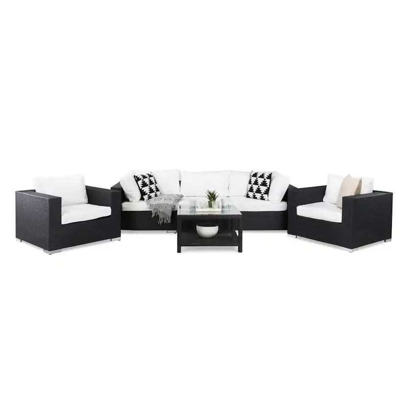 Loungegrupp Comfort Garden Bahamas 3-sits med 2 Fåtöljer och Bord 75x75 Utomhus
