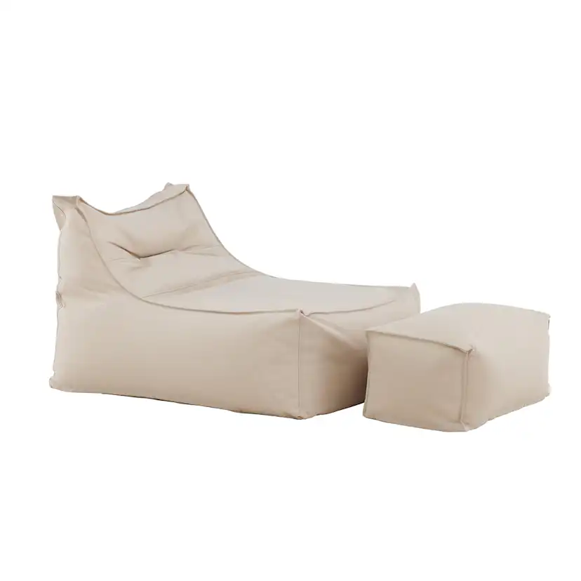 Redang Relaxbag with Ottoman - Beige Beige